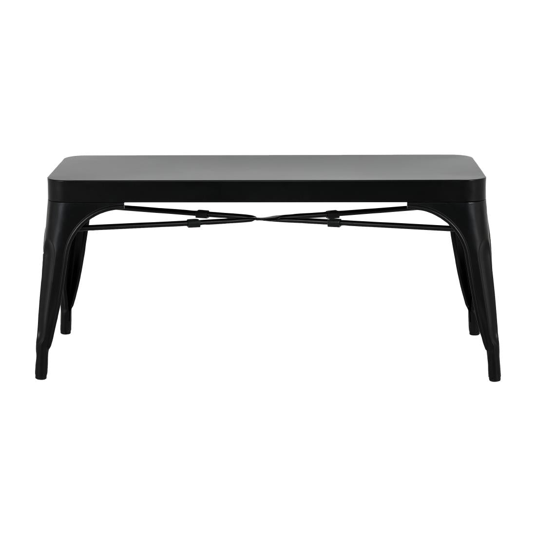 JA328 Bolero Bistro Metal Bench Black 1000x370mm (Set 2)