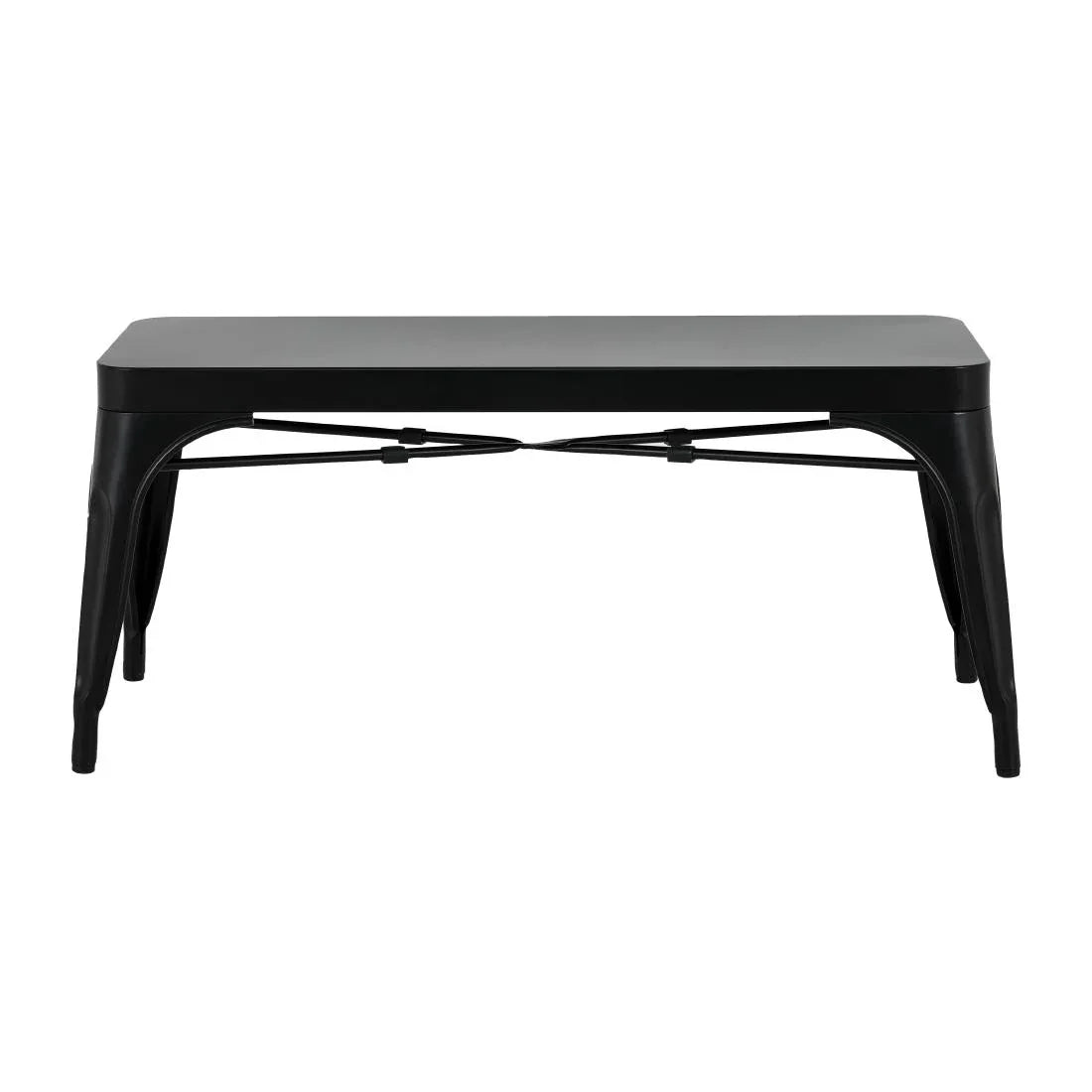JA328 Bolero Bistro Metal Bench Black 1000x370mm (Set 2)
