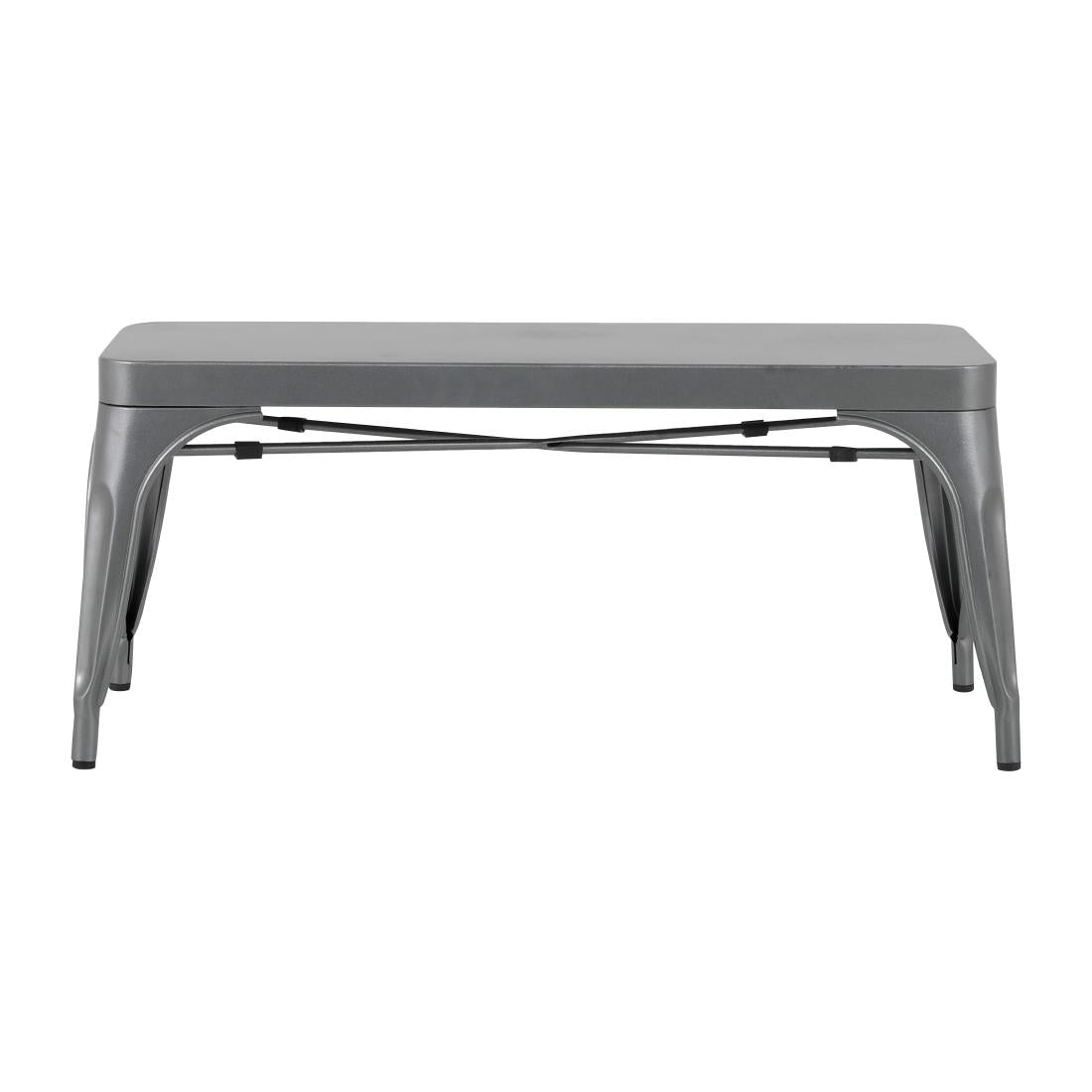 JA329 Bolero Bistro Metal Bench Gun Metal 1000x370mm (Set 2)