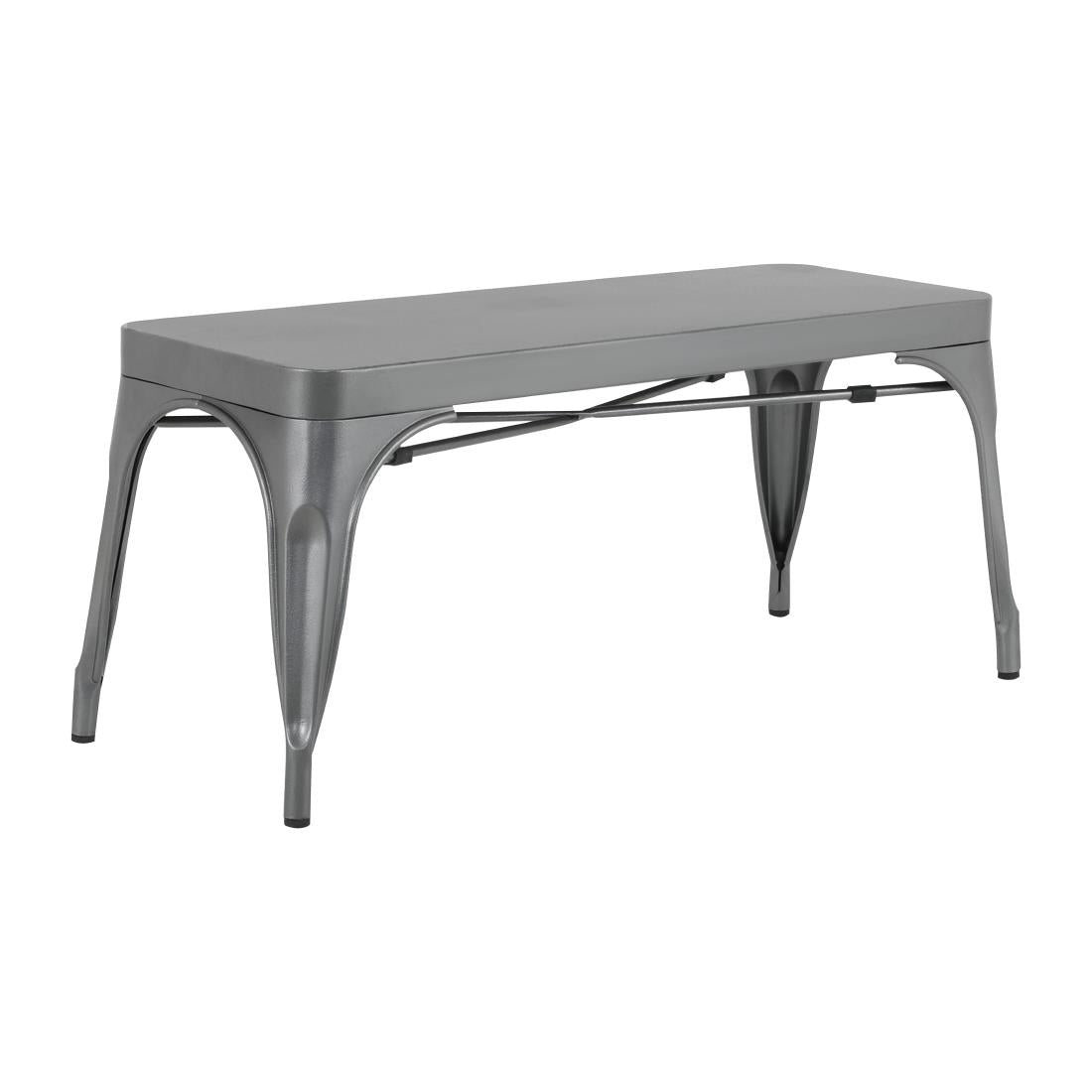 JA329 Bolero Bistro Metal Bench Gun Metal 1000x370mm (Set 2)