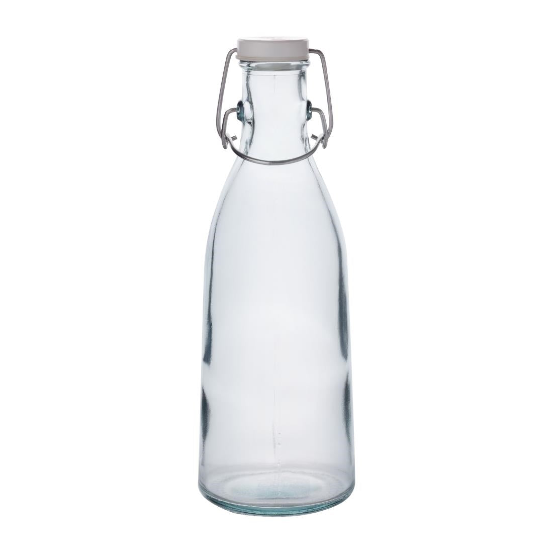 JA330 Olympia Recycled Glass Swing Top Bottles 1Ltr (6 Pack)