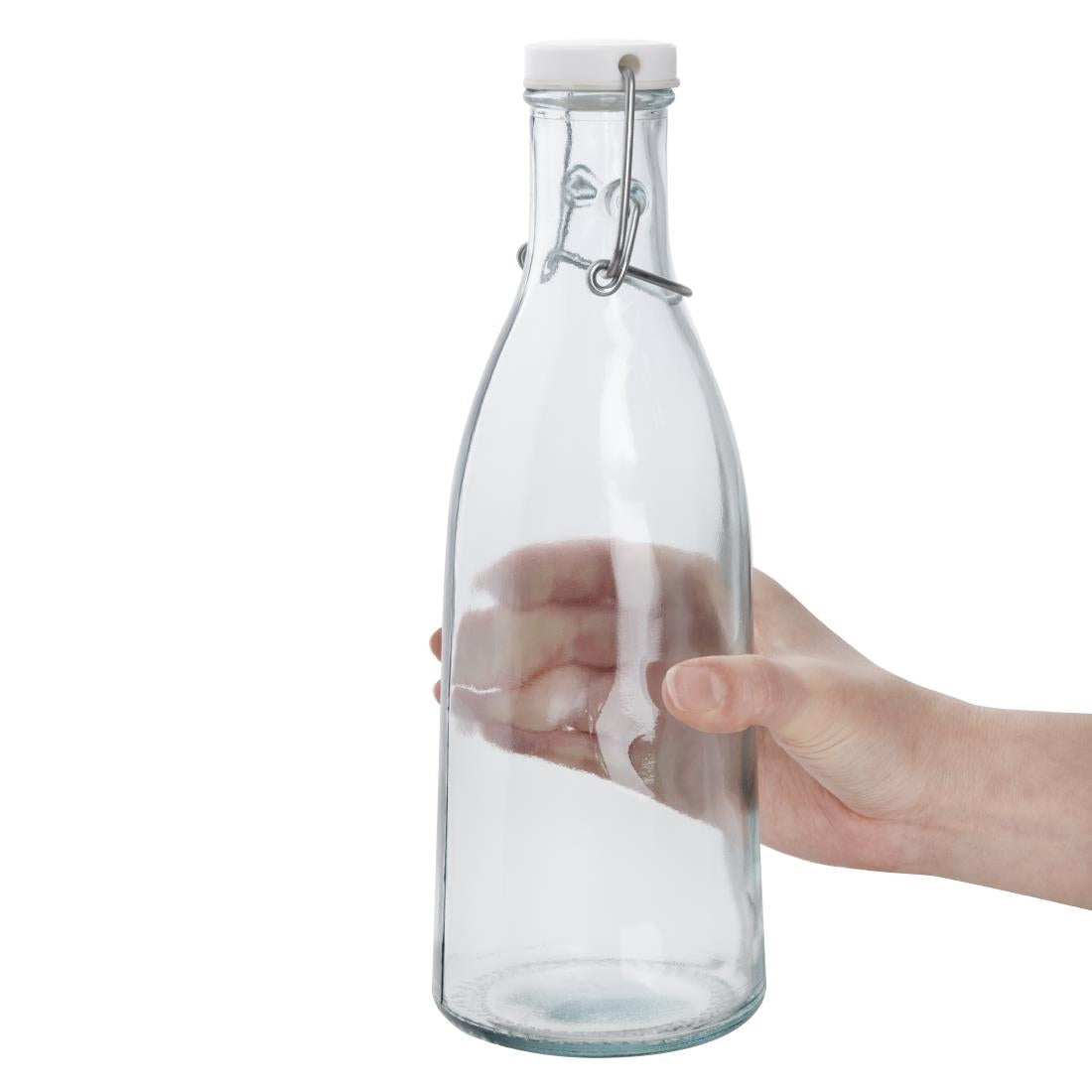 JA330 Olympia Recycled Glass Swing Top Bottles 1Ltr (6 Pack)