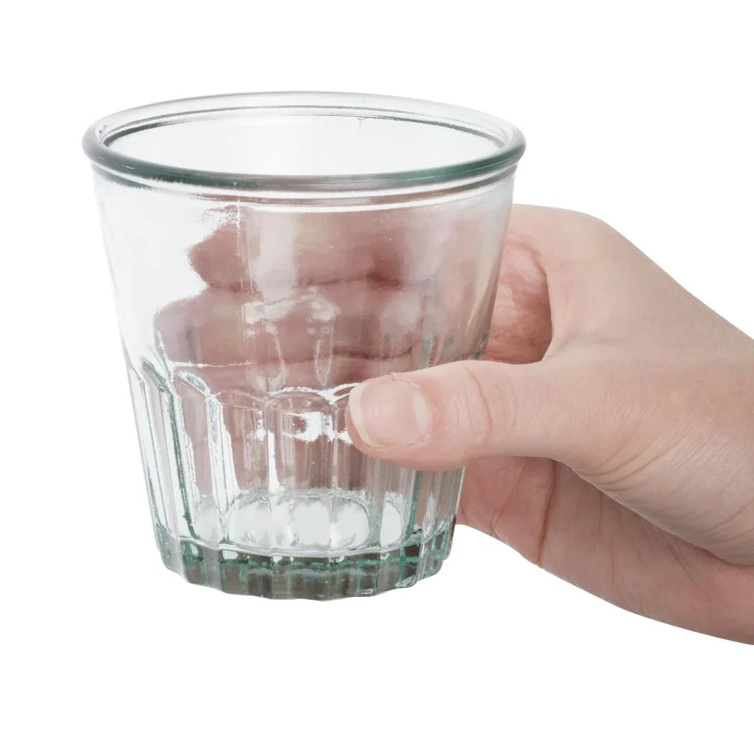 JA332 Olympia Recycled Glass Fluted Rocks Tumblers 250ml (6 Pack)