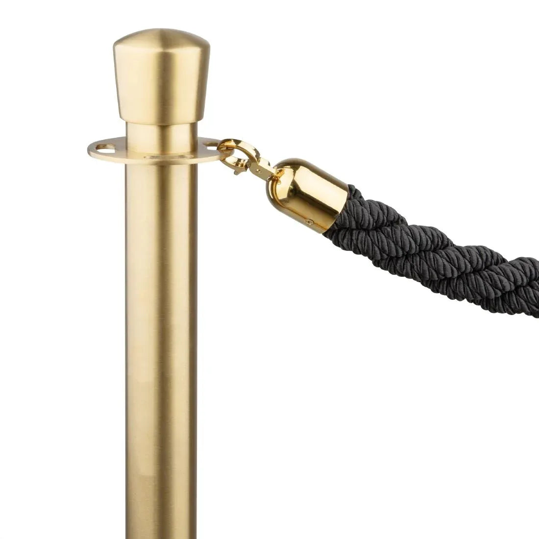 JA343 Bolero Flat Base Barrier Banner Post Brushed Brass (Set 2)