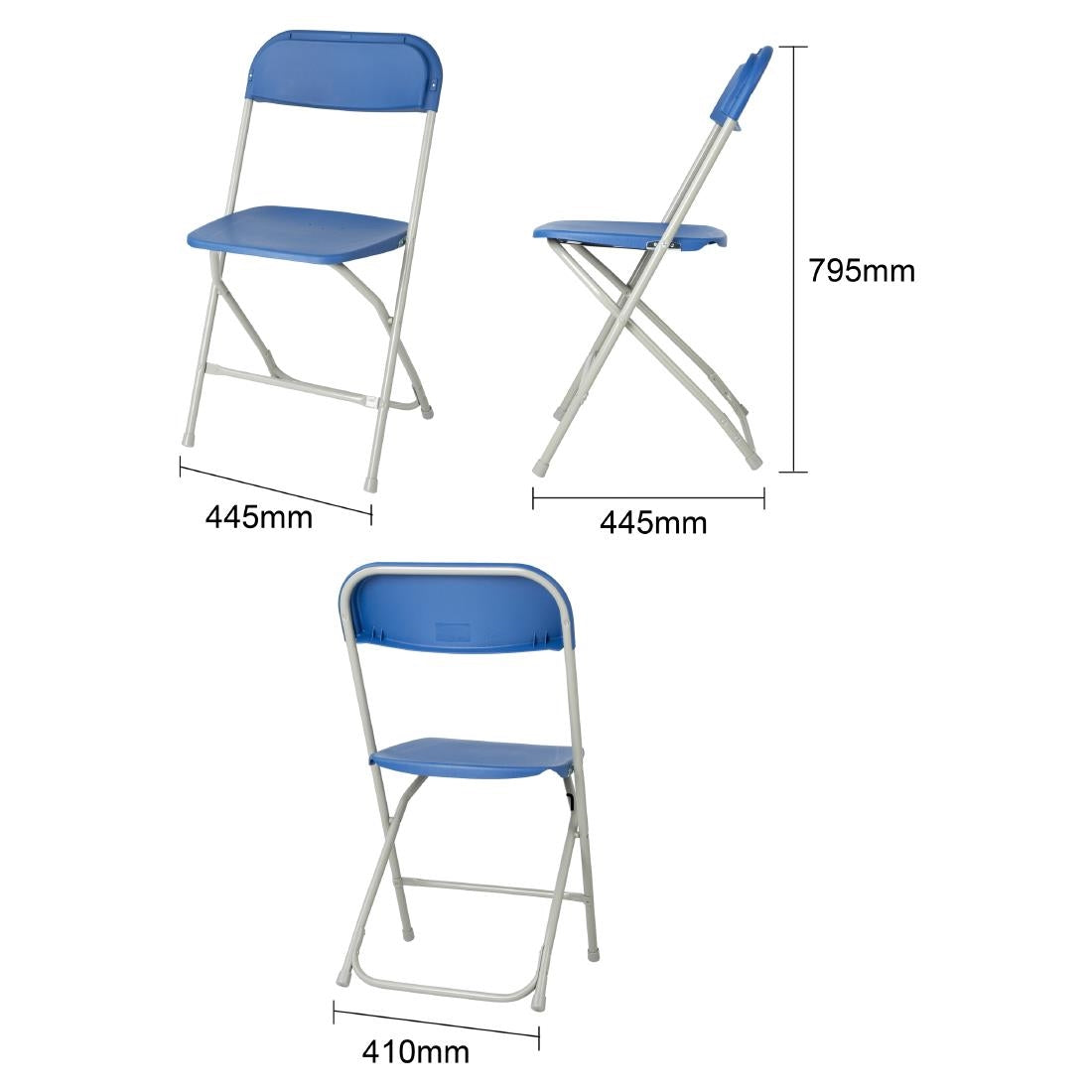 JA344 Bolero Folding PP Chair Blue (Pack 10)