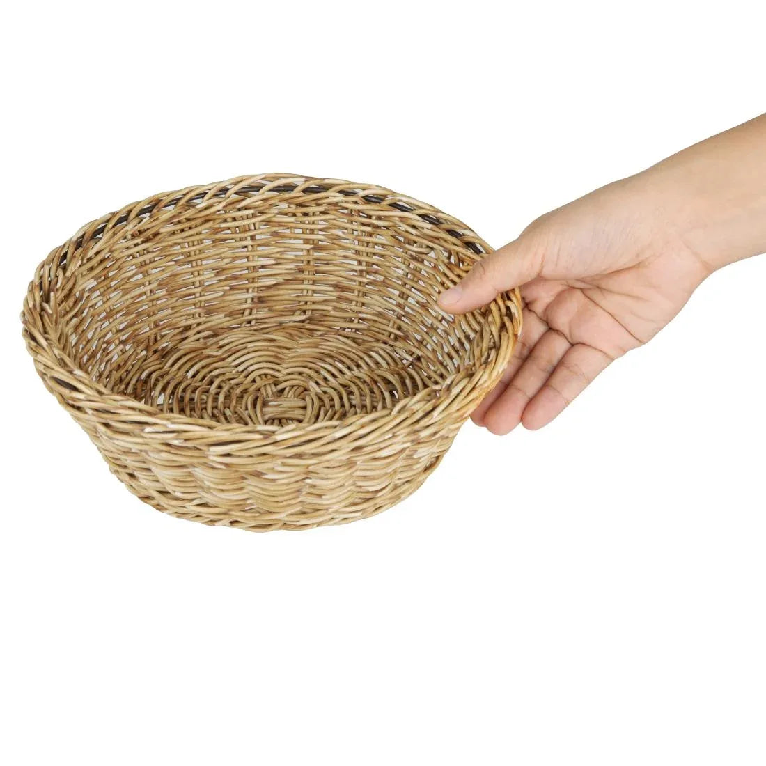 JA351 Olympia Round Basket Light Polywicker - 220x80mm