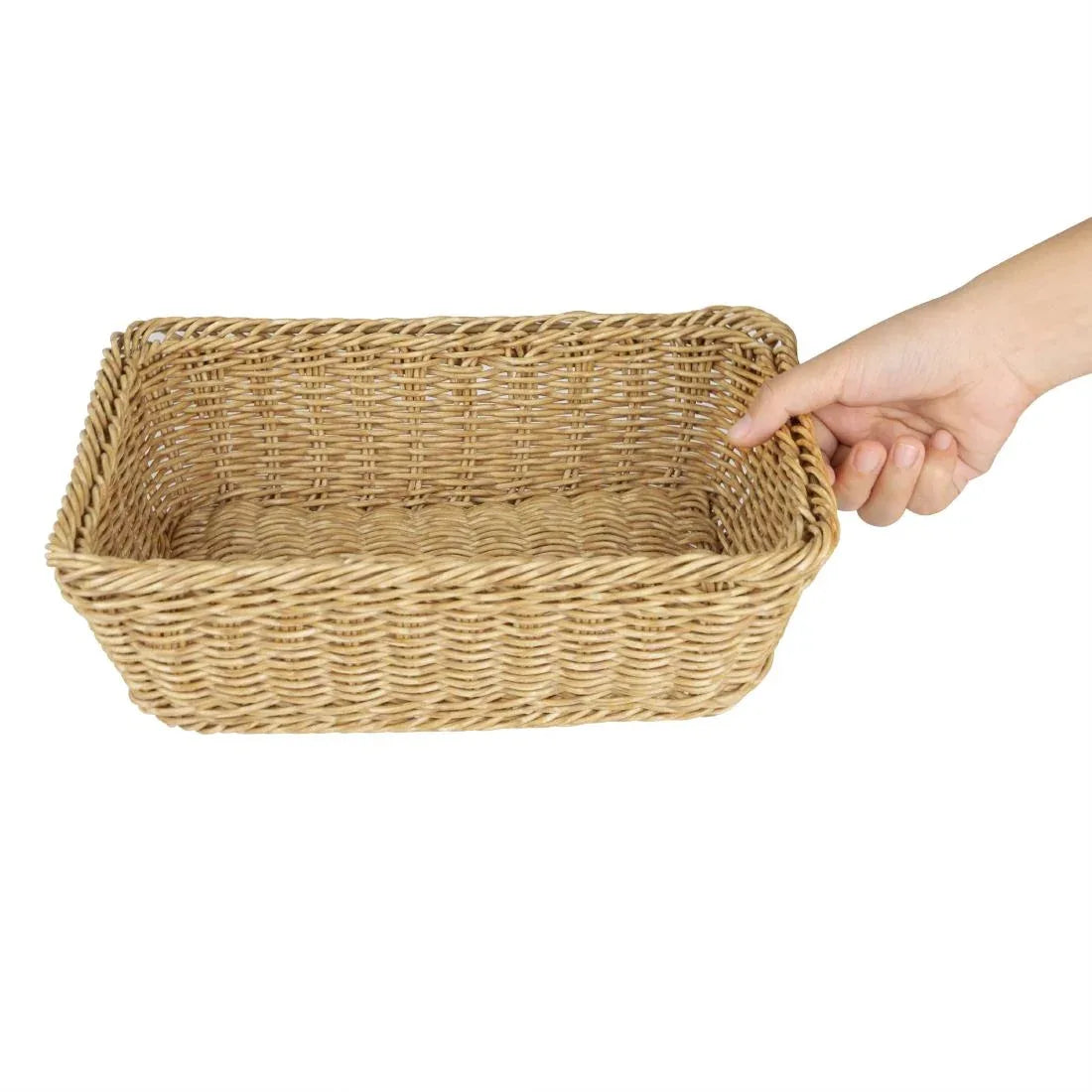 JA353 Olympia Rectangular Basket Light Polywicker - 300x230x90mm