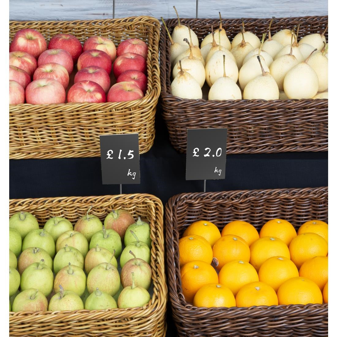 JA355 Olympia Rectangular Display Basket Light Polywicker - 170x360x300mm