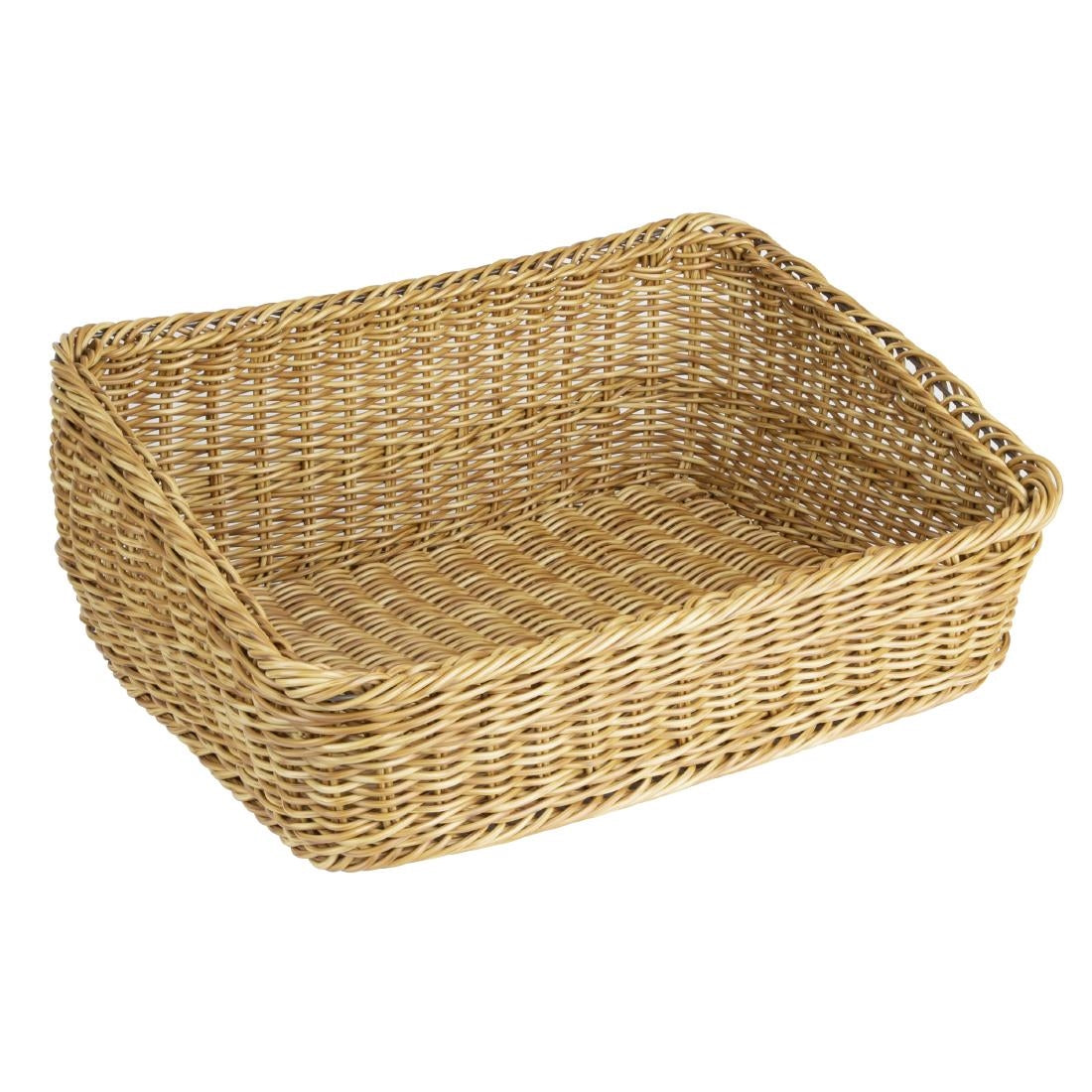 JA356 Olympia Rectangular Display Basket Light Polywicker - 210x525x385mm