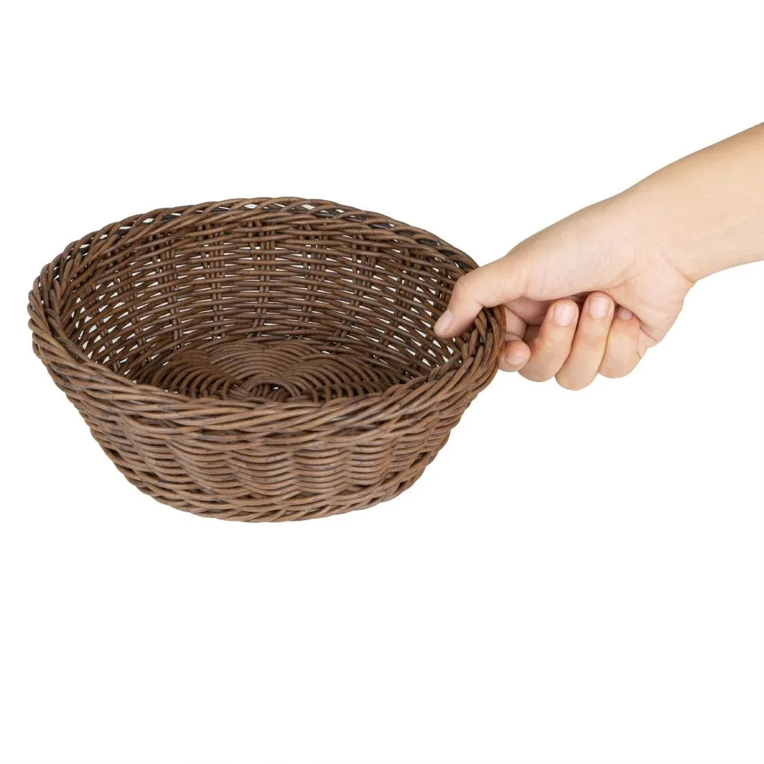 JA358 Olympia Round Basket Dark Polywicker - 220x80mm