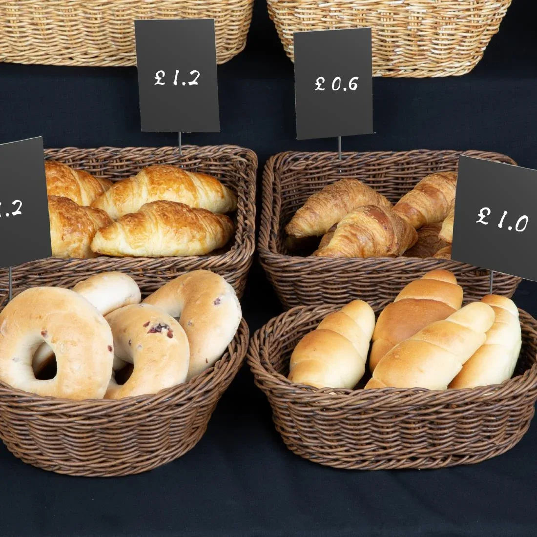 JA360 Olympia Rectangular Basket Dark Polywicker - 300x230x90mm