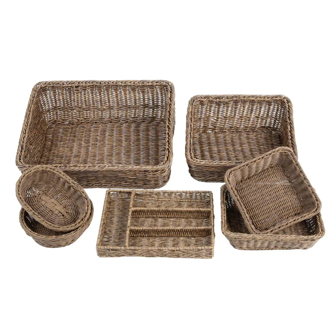JA361 Olympia Square Basket Dark Polywicker - 230x230x90mm
