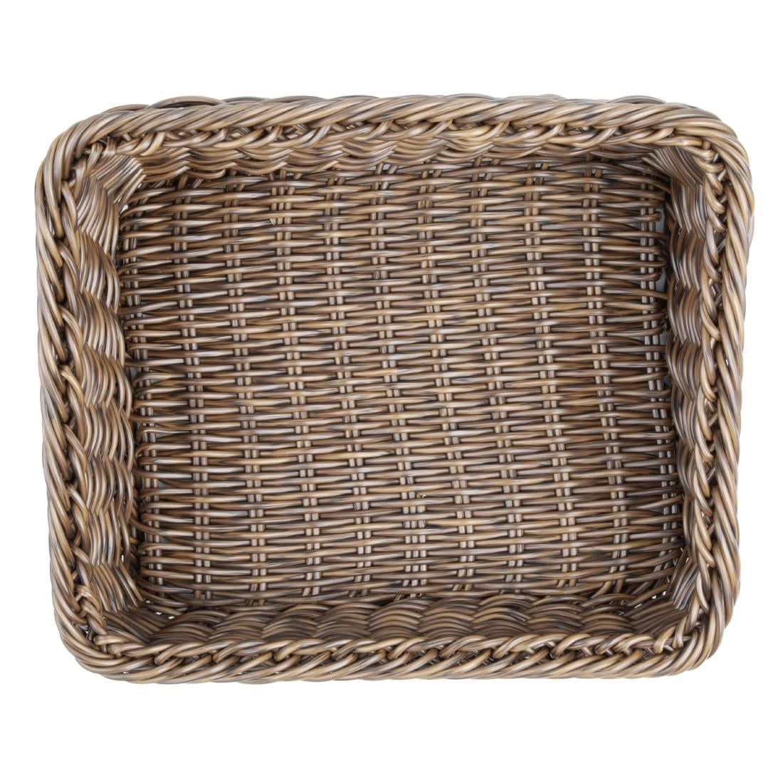 JA362 Olympia Rectangular Display Basket Dark Polywicker - 170x360x300mm