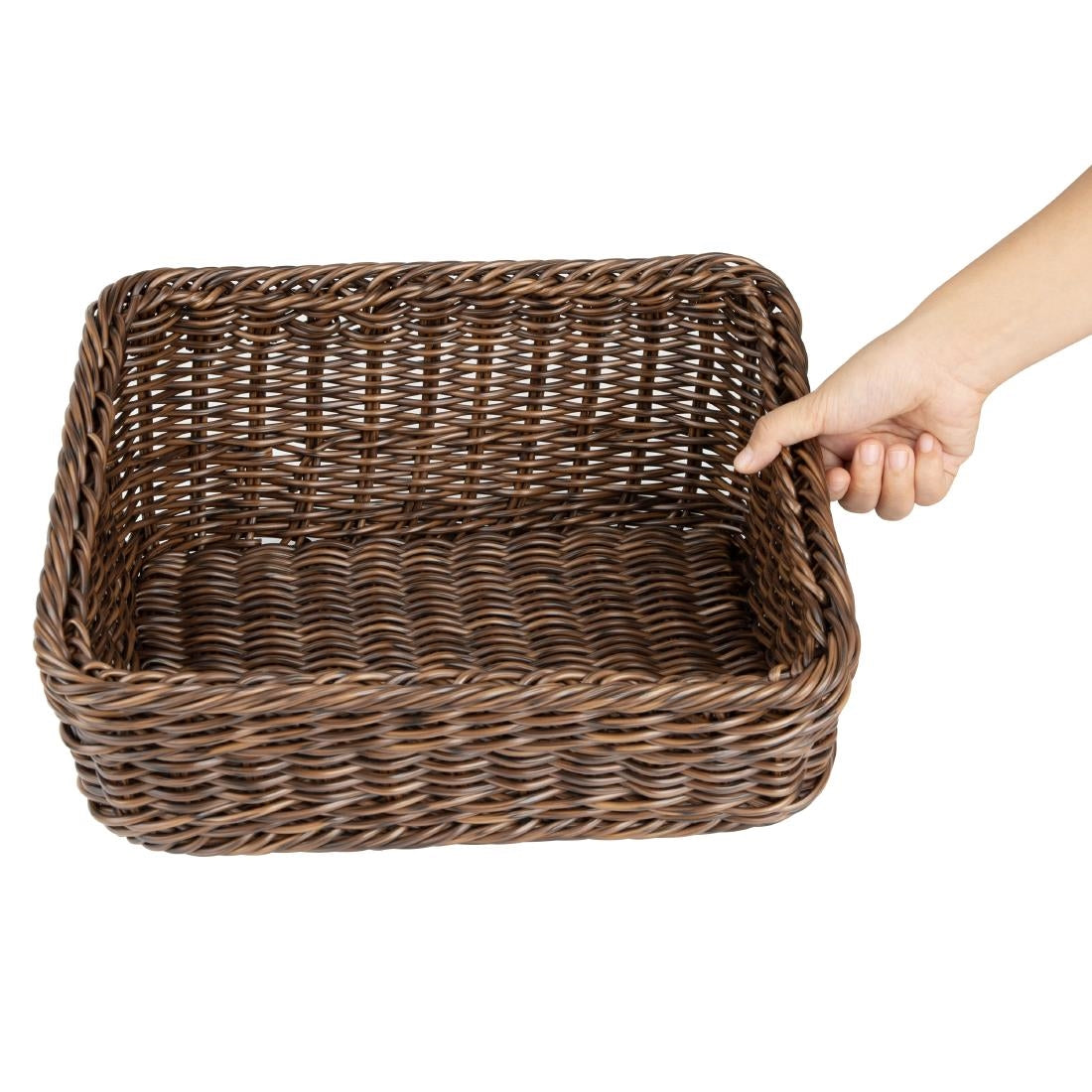 JA362 Olympia Rectangular Display Basket Dark Polywicker - 170x360x300mm