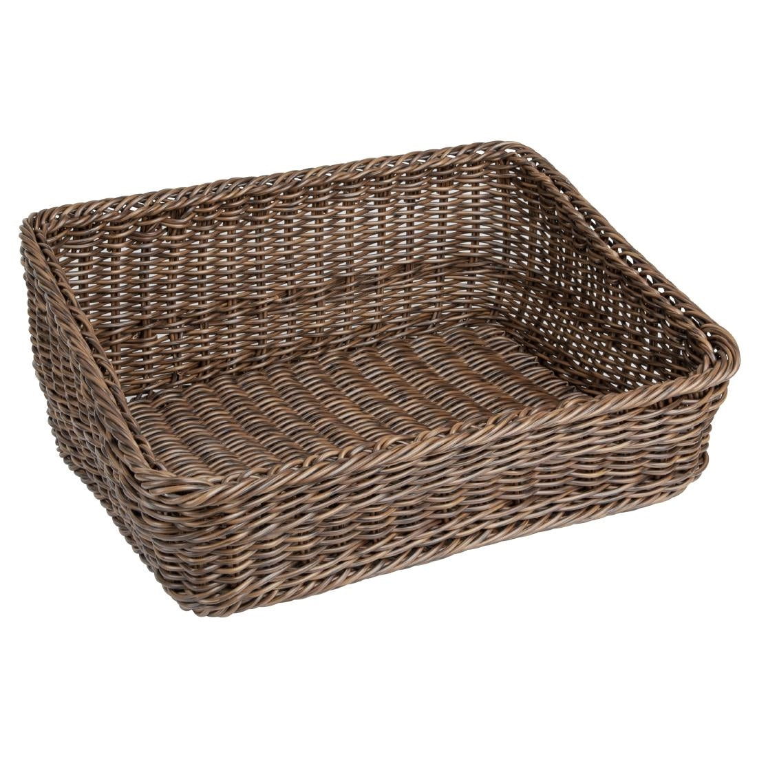 JA363 Olympia Rectangular Display Basket Dark Polywicker - 210x525x385mm
