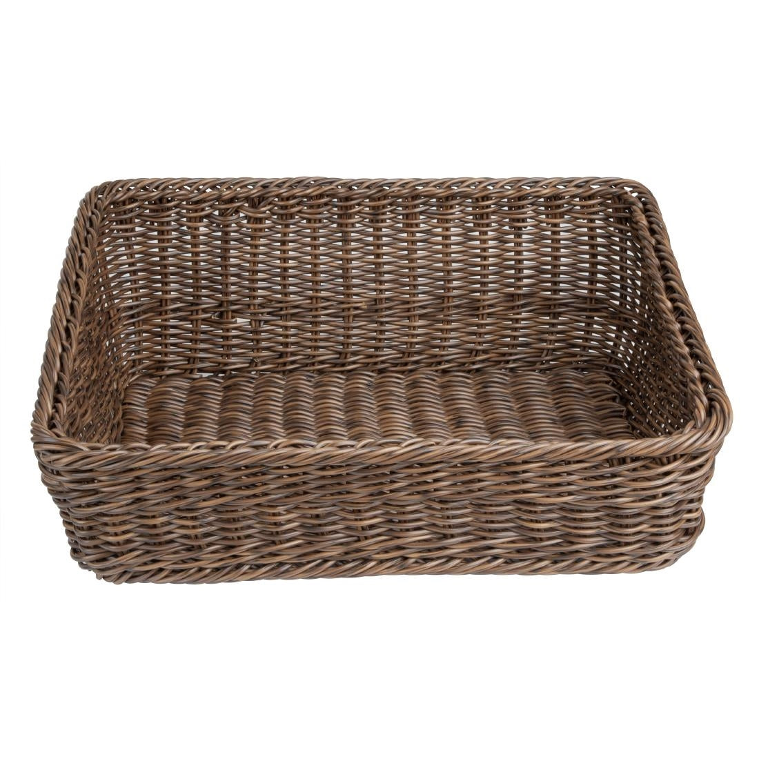JA363 Olympia Rectangular Display Basket Dark Polywicker - 210x525x385mm