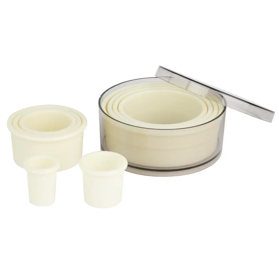 JA522 Vogue Plain Round Nylon Pastry Cutters (Pack 9)