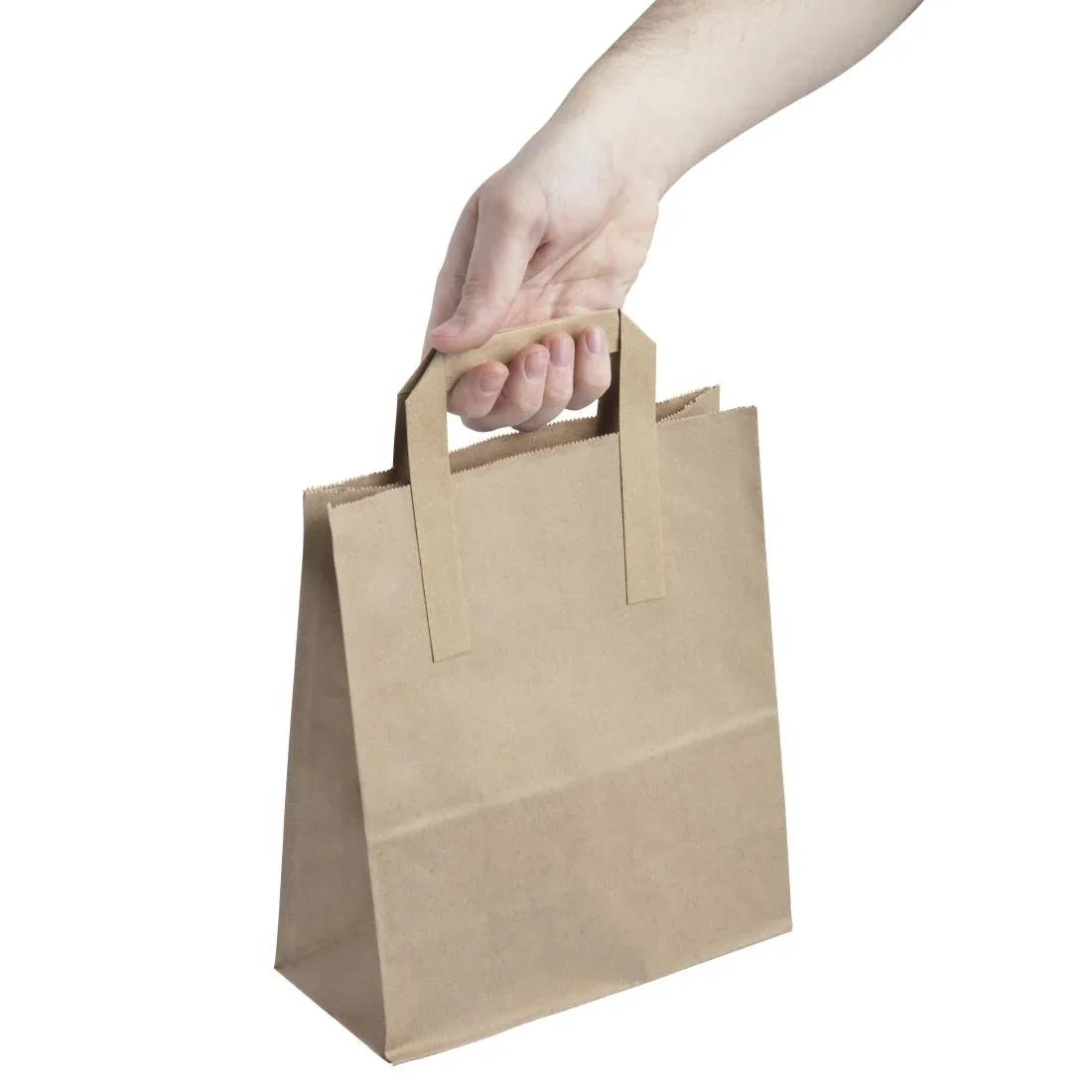 JA528 Fiesta Recyclable Flat Handle Bag Brown – Medium (Pack 250)