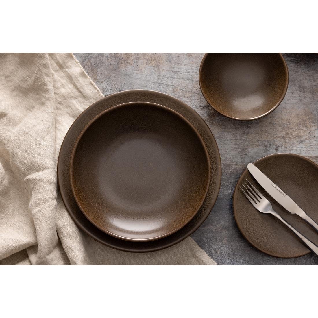 JA554 Olympia Ember Mahogany Low Coupe Bowl - 230x47mm 9" (Box 4)