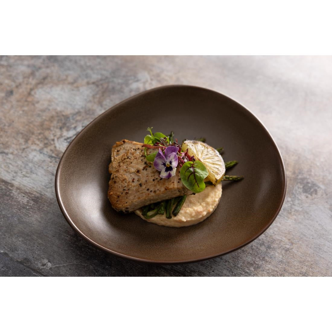 JA560 Olympia Ember Mahogany Triangle Bowl - 245x220mm 9 1/2" (Box 4)