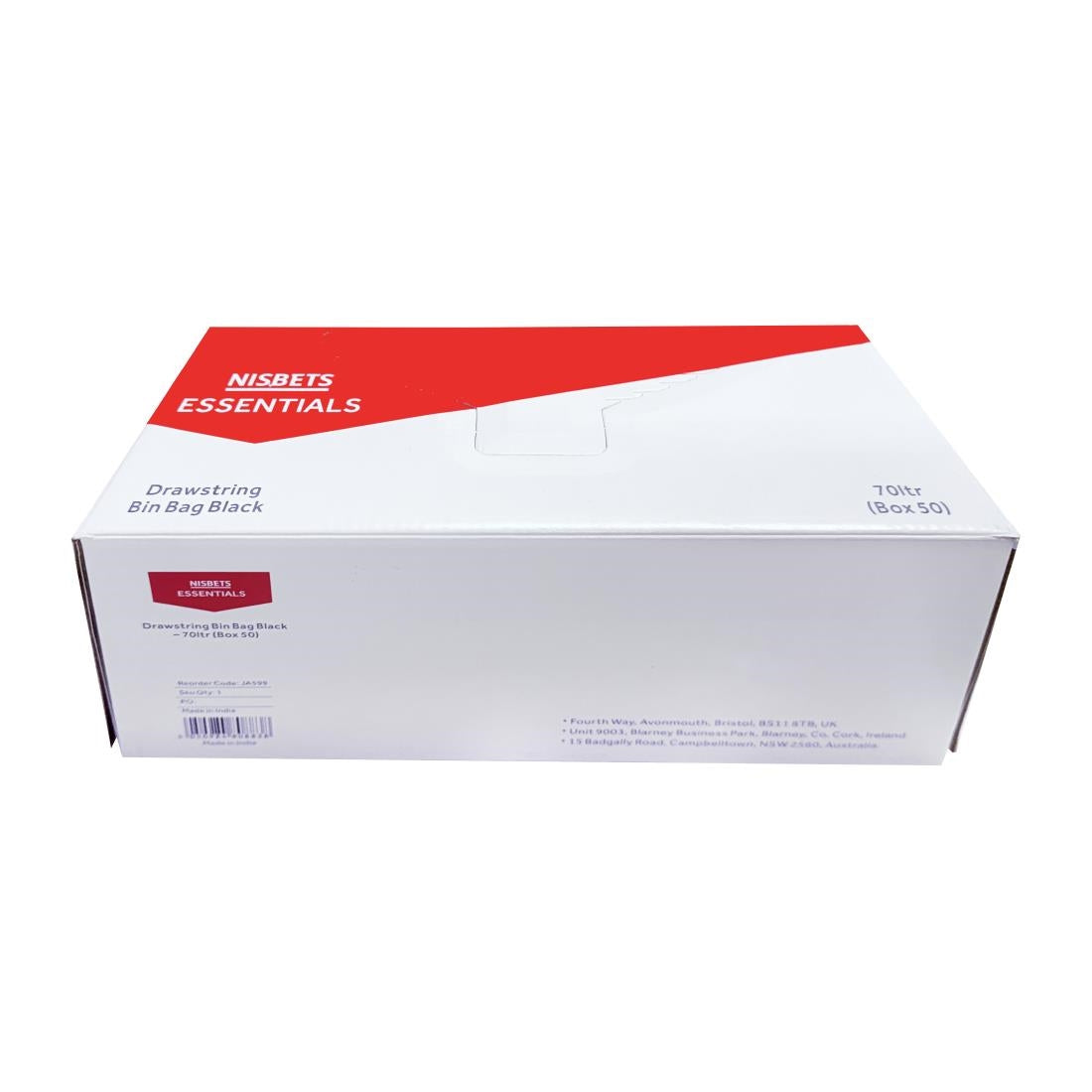 JA599 Nisbets Essentials Medium Duty Bin Bag Black - 70ltr (Pack 50)