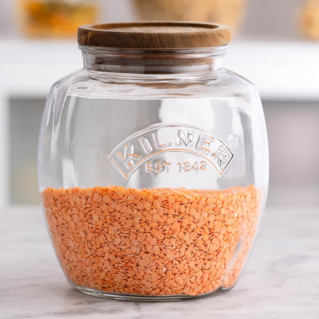 JA604 - Kilner Universal Jar with Acacia Wooden Lid 2Ltr