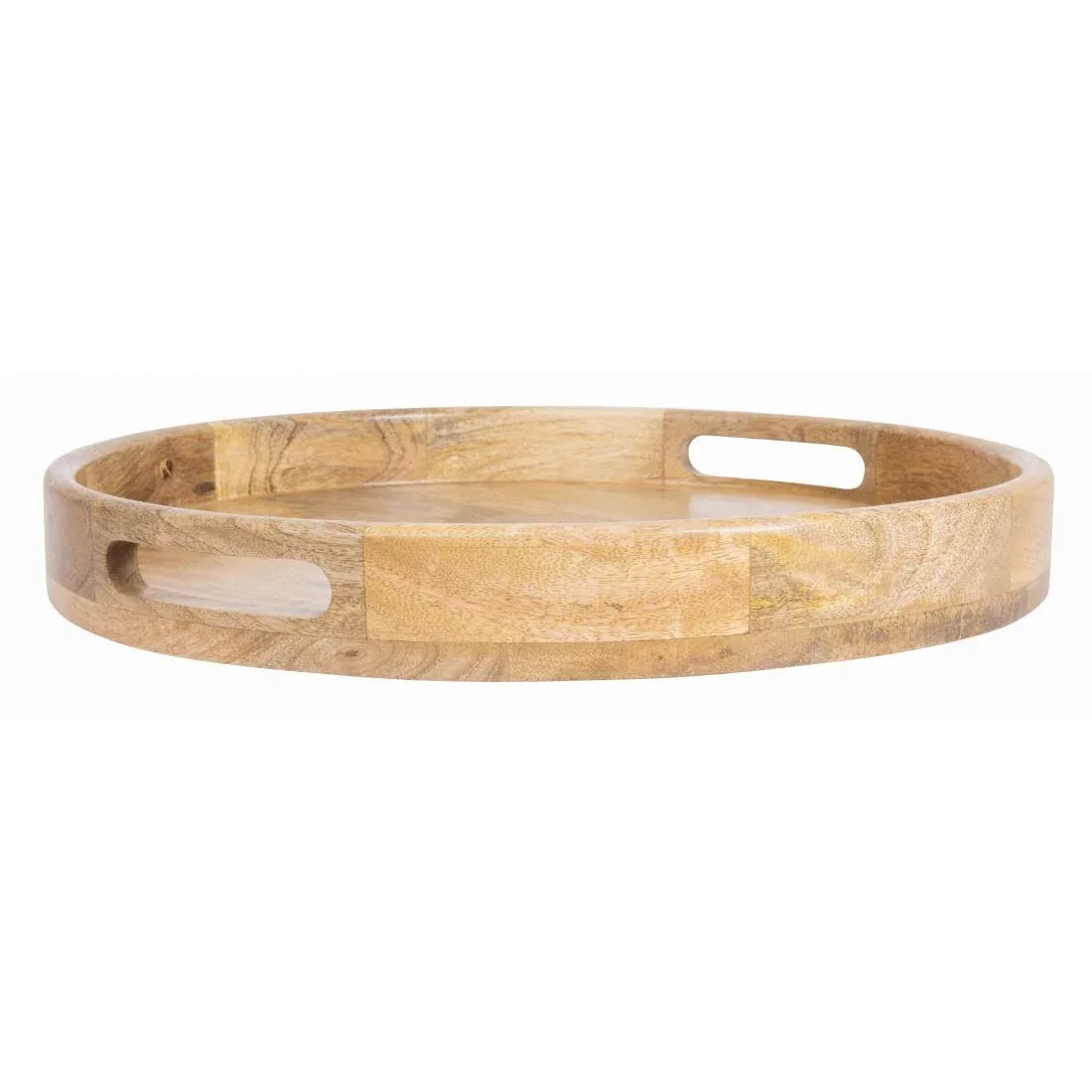 JA886 Olympia Mango Wood Round Deep Sided Tray - 400x50mm