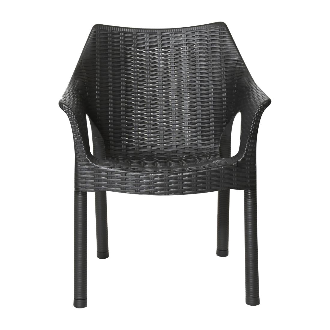 JA910 Bolero Elements Polypropylene Arm Chair Black (Set 4)