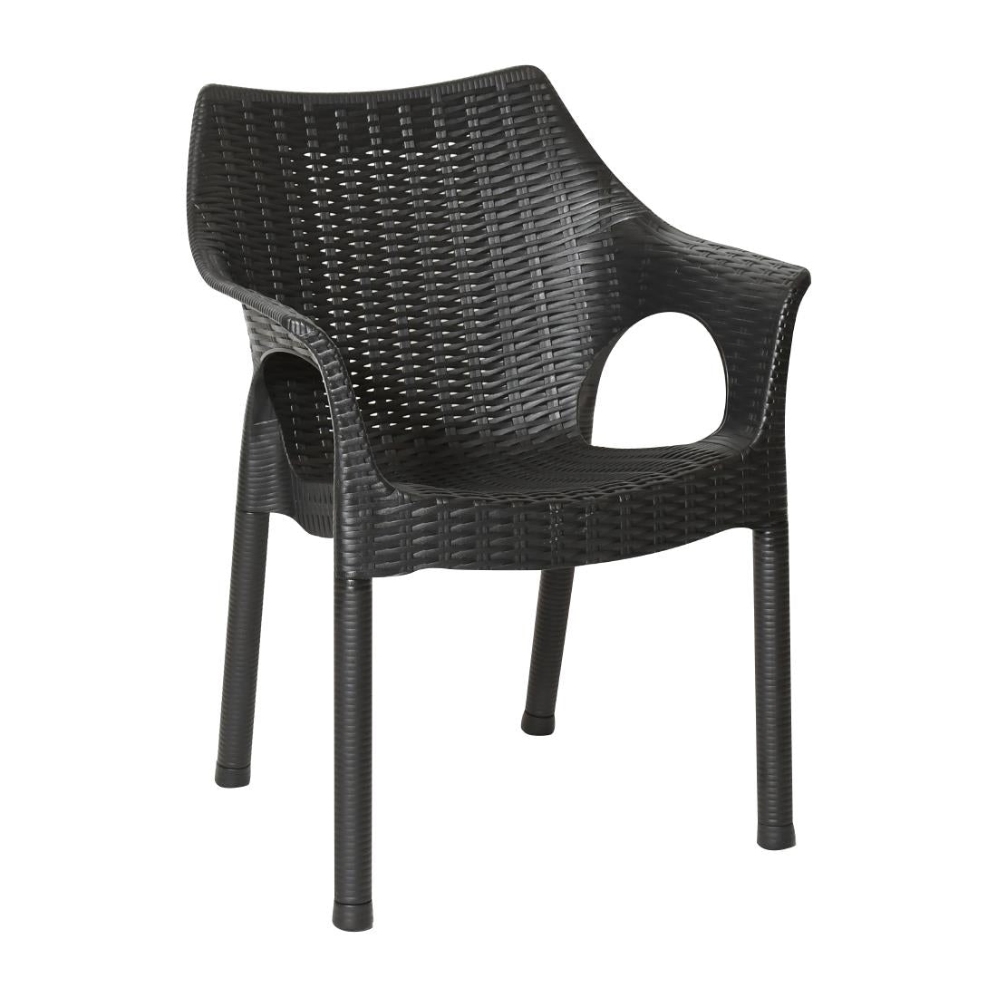 JA910 Bolero Elements Polypropylene Arm Chair Black (Set 4)