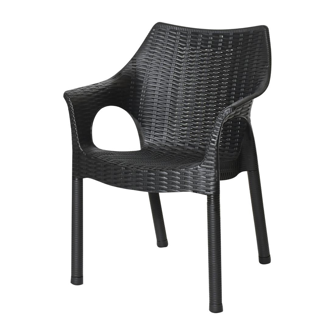 JA910 Bolero Elements Polypropylene Arm Chair Black (Set 4)