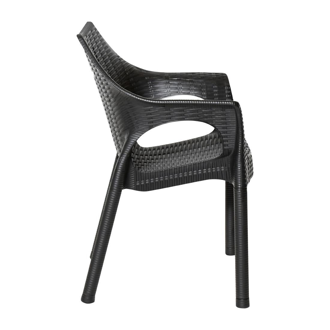 JA910 Bolero Elements Polypropylene Arm Chair Black (Set 4)