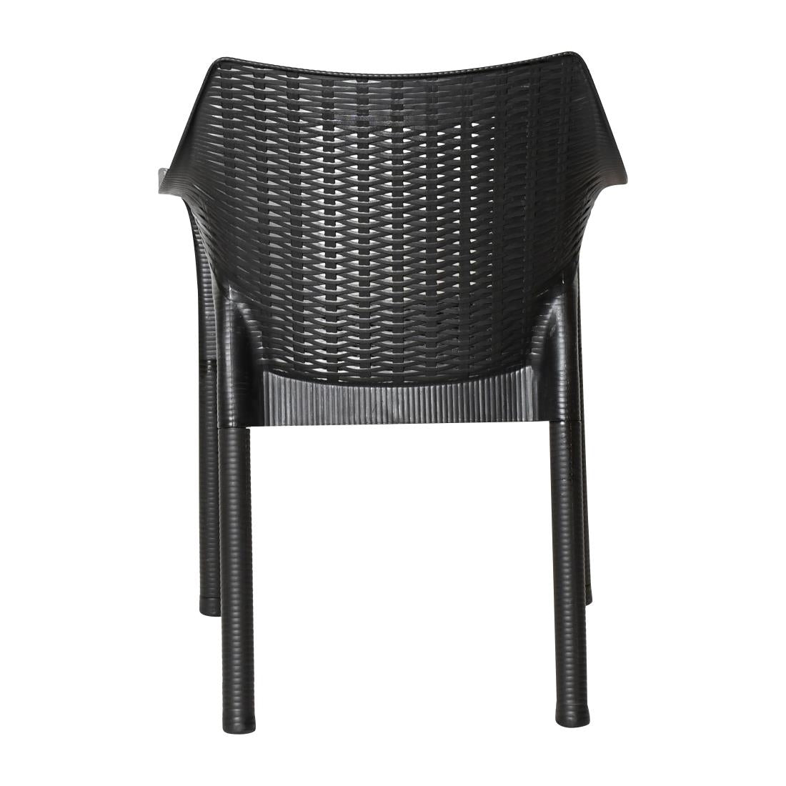 JA910 Bolero Elements Polypropylene Arm Chair Black (Set 4)