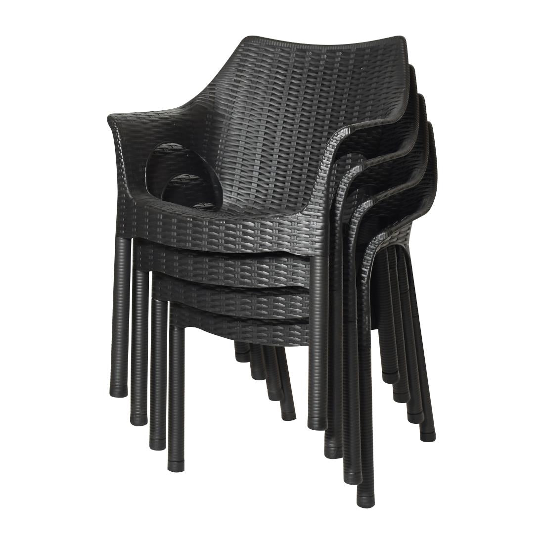 JA910 Bolero Elements Polypropylene Arm Chair Black (Set 4)