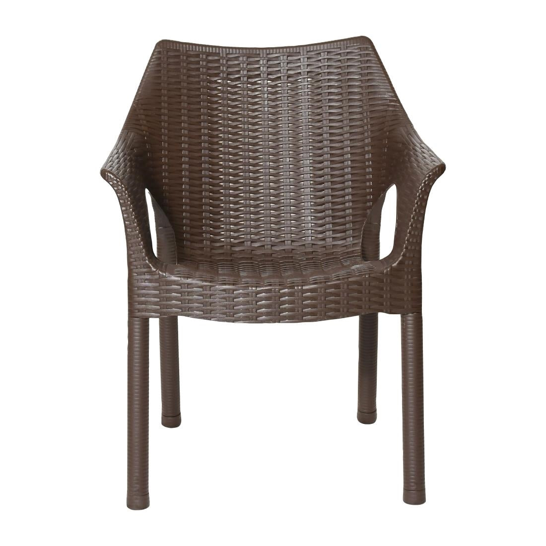 JA911 Bolero Elements Polypropylene Arm Chair Dark Brown (Set 4)