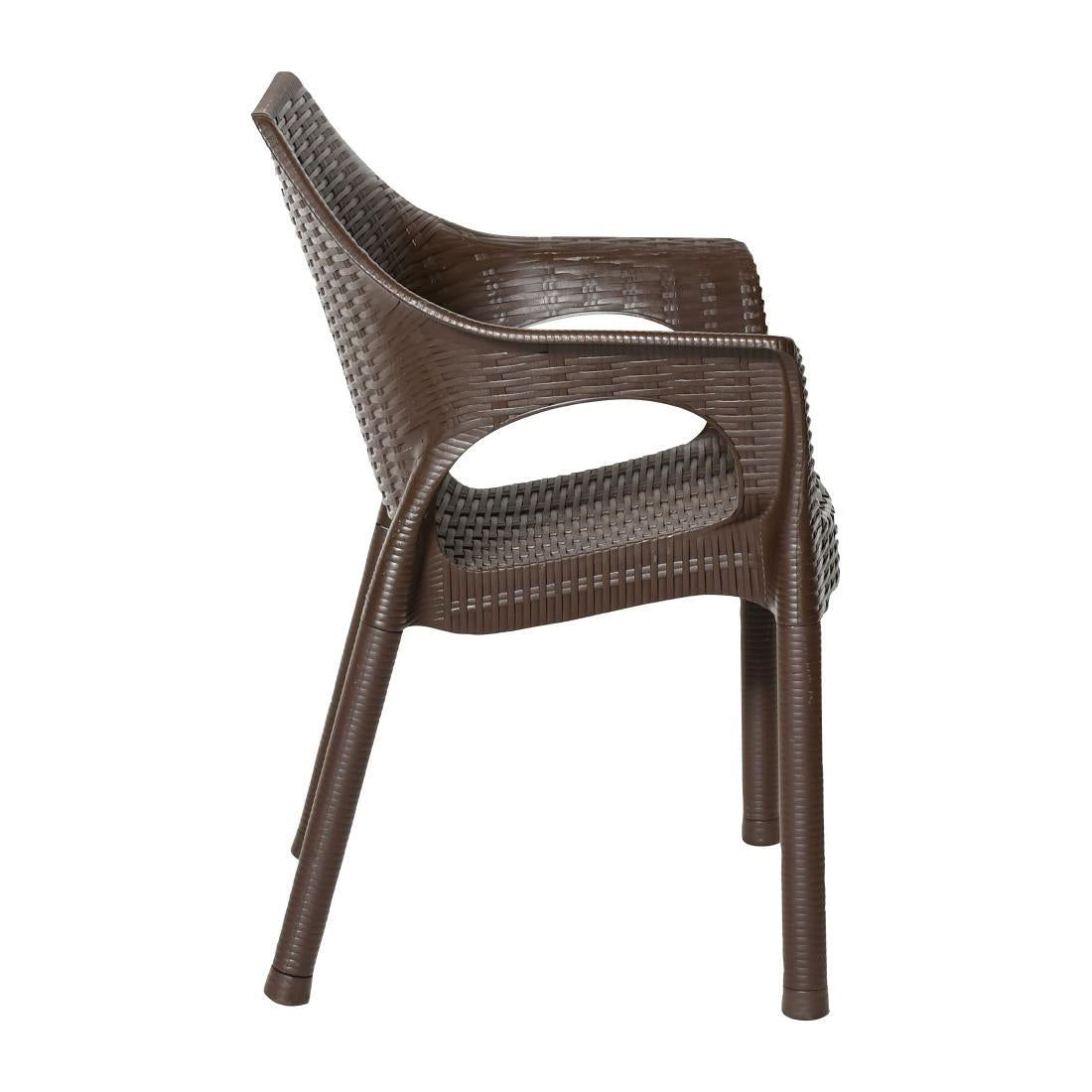 JA911 Bolero Elements Polypropylene Arm Chair Dark Brown (Set 4)