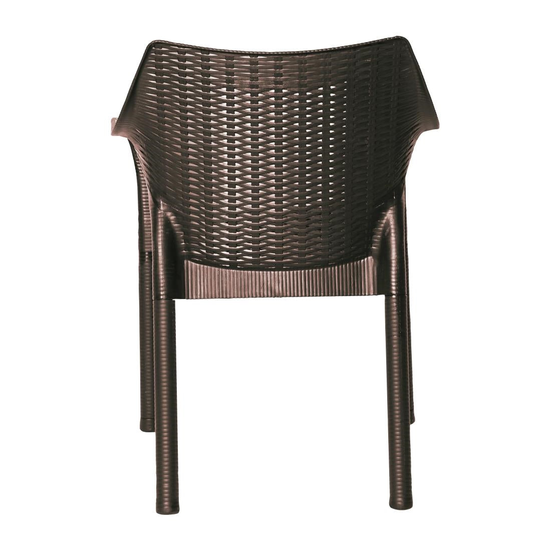 JA911 Bolero Elements Polypropylene Arm Chair Dark Brown (Set 4)