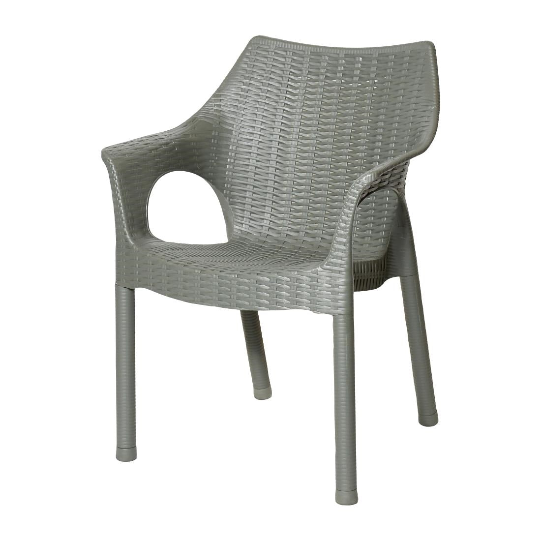 JA912 Bolero Elements Polypropylene Arm Chair Olive Green (Set 4)