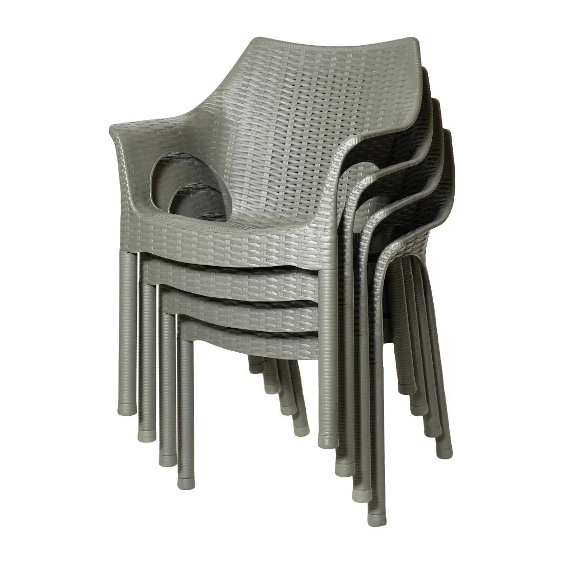 JA912 Bolero Elements Polypropylene Arm Chair Olive Green (Set 4)