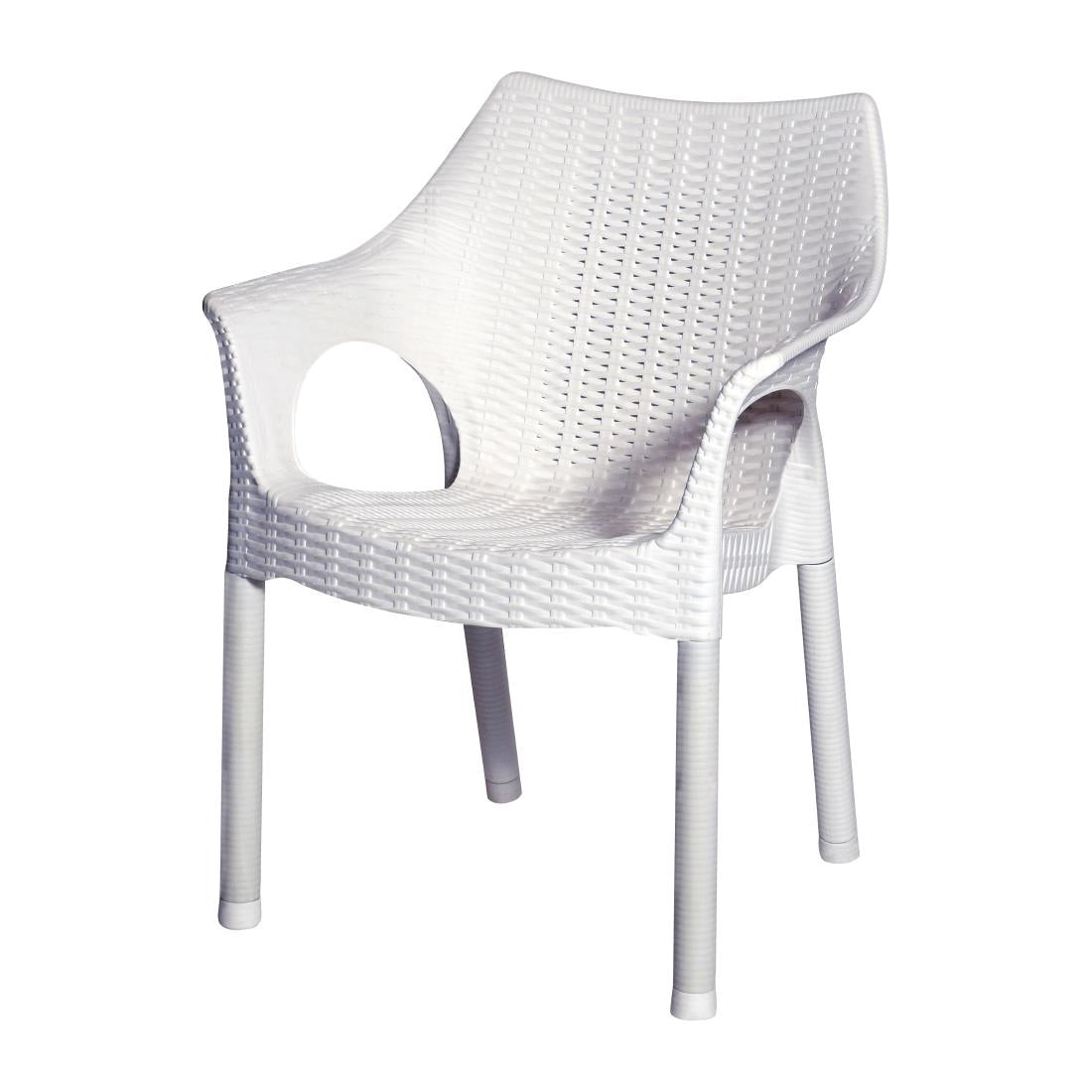 JA913 Bolero Elements Polypropylene Arm Chair Snow (Set 4)