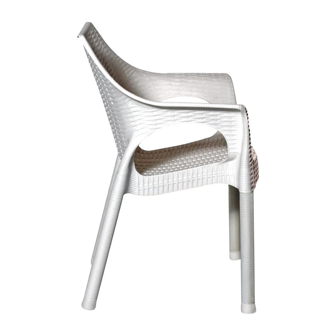 JA913 Bolero Elements Polypropylene Arm Chair Snow (Set 4)