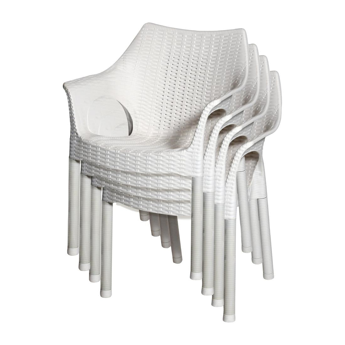 JA913 Bolero Elements Polypropylene Arm Chair Snow (Set 4)