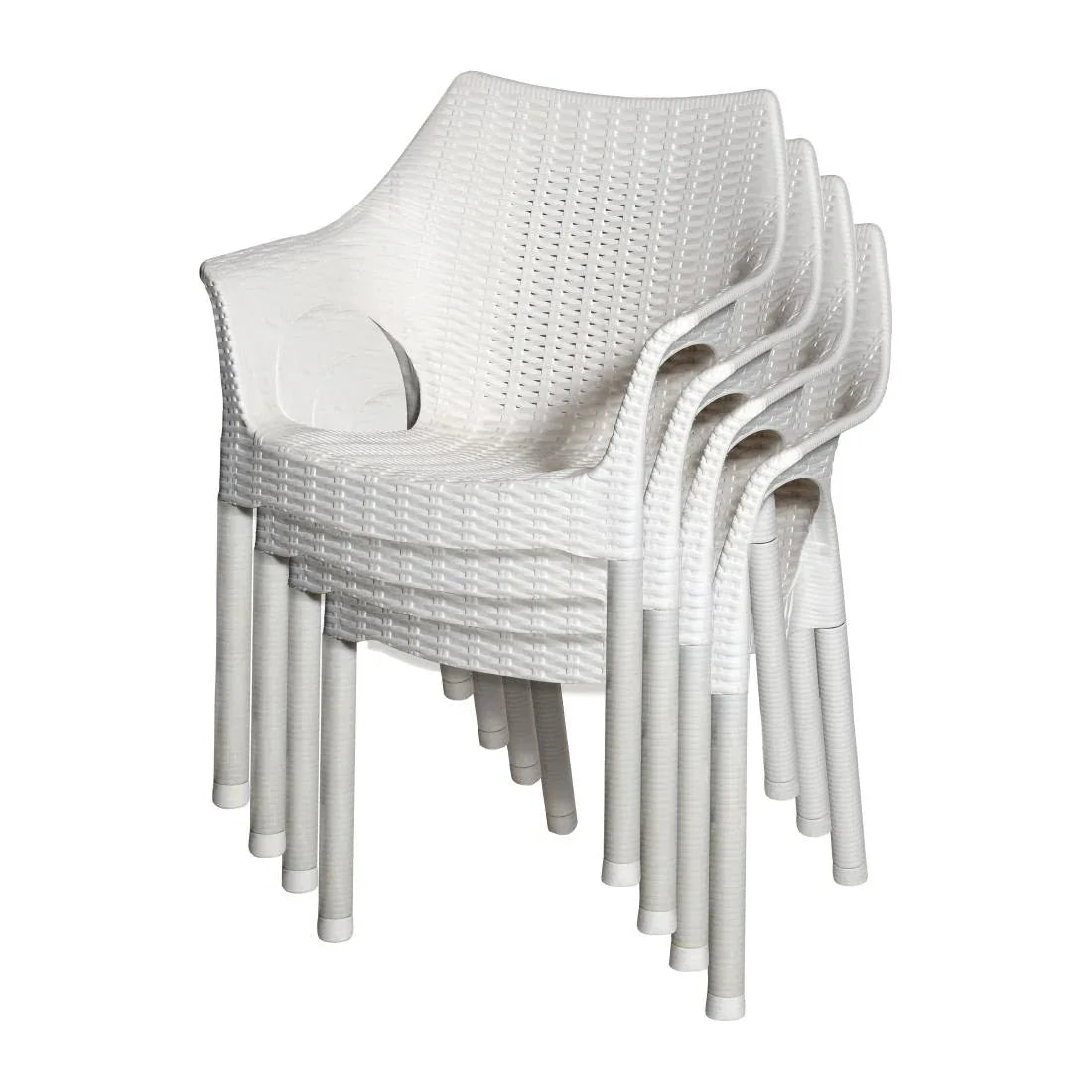 JA913 Bolero Elements Polypropylene Arm Chair Snow (Set 4)
