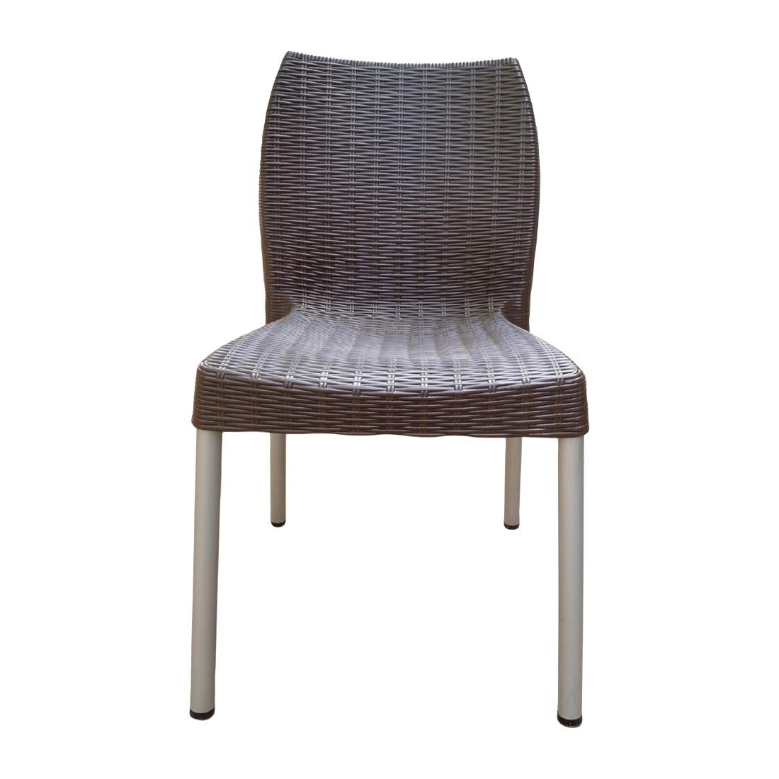 JA914 Bolero Elements Polypropylene Rattan Side Chair Dark Brown(Set 4)
