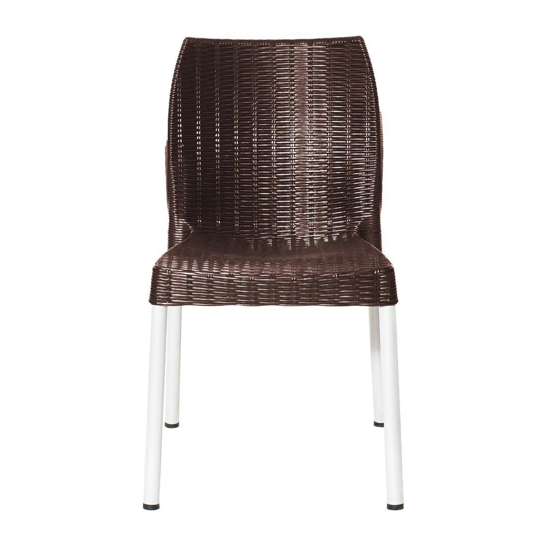 JA914 Bolero Elements Polypropylene Rattan Side Chair Dark Brown(Set 4)