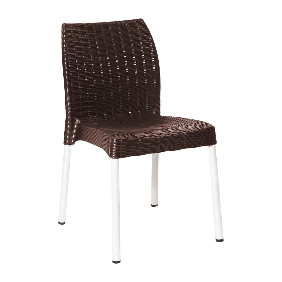 JA914 Bolero Elements Polypropylene Rattan Side Chair Dark Brown(Set 4)