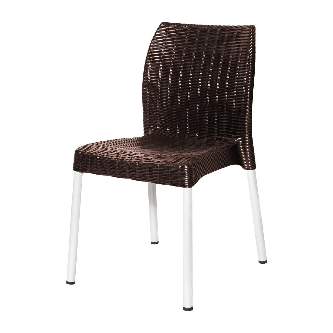 JA914 Bolero Elements Polypropylene Rattan Side Chair Dark Brown(Set 4)