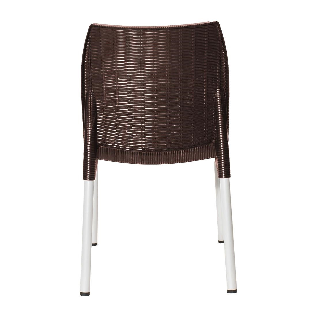 JA914 Bolero Elements Polypropylene Rattan Side Chair Dark Brown(Set 4)