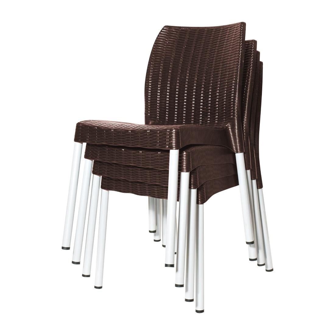 JA914 Bolero Elements Polypropylene Rattan Side Chair Dark Brown(Set 4)