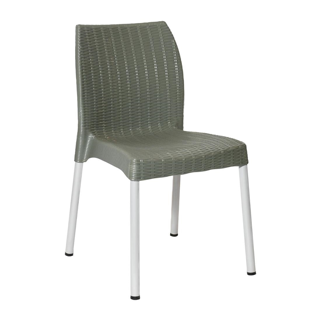 JA915 Bolero Elements Polypropylene Rattan Side Chair Olive Green (Set 4)