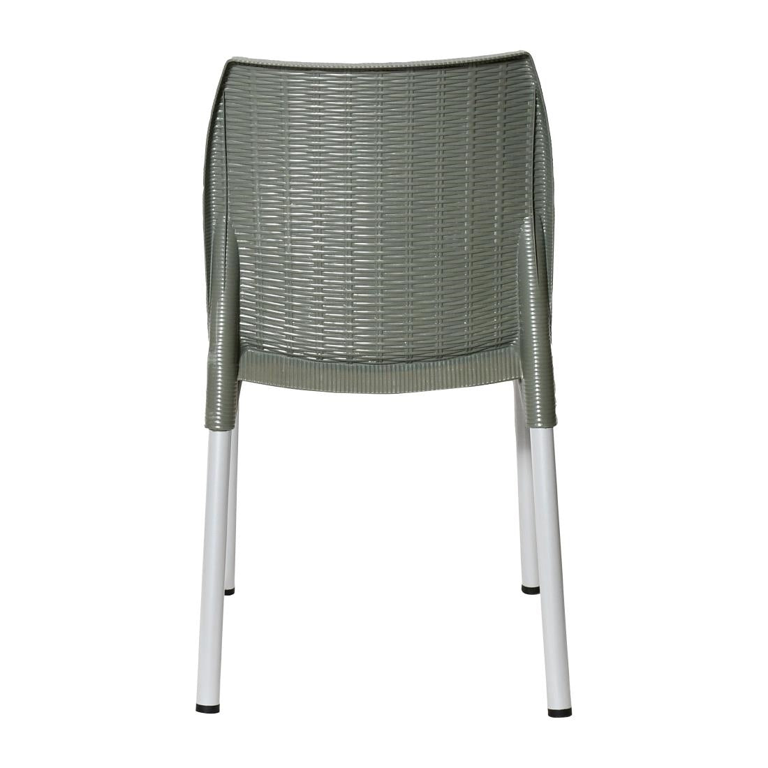 JA915 Bolero Elements Polypropylene Rattan Side Chair Olive Green (Set 4)